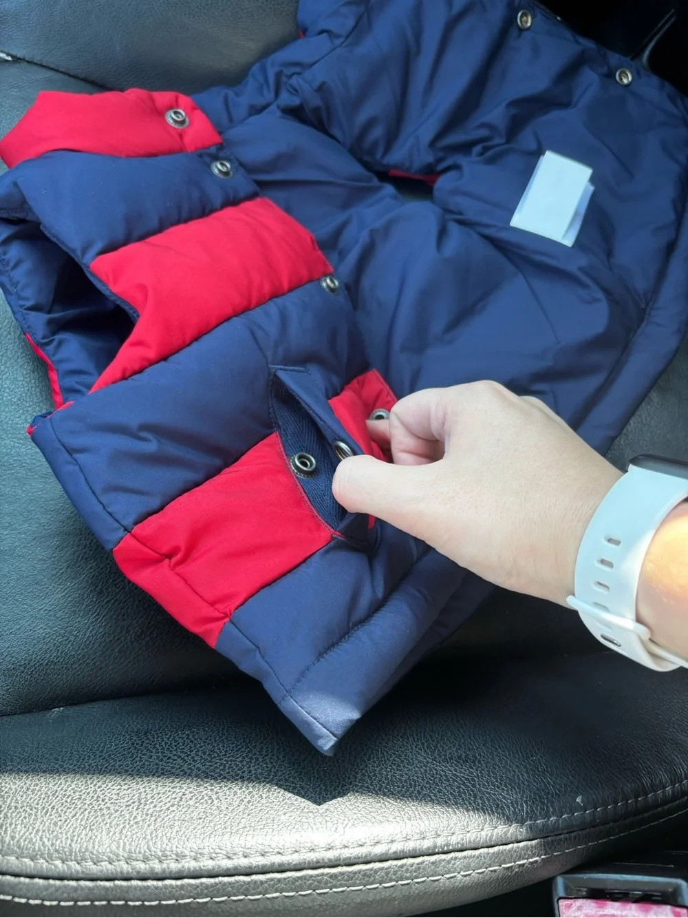 Ralph Lauren Red and Navy Striped Puffer Vest - Kids